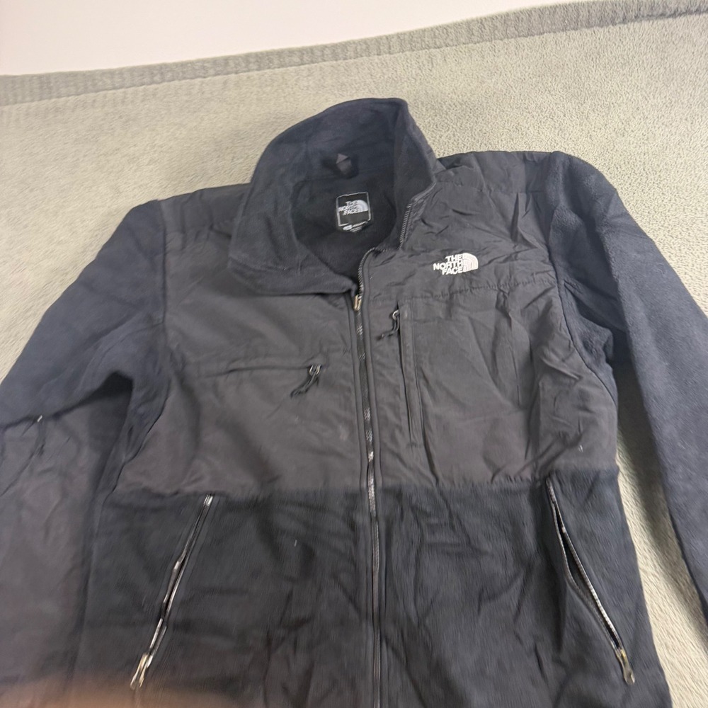 The North Face Denali Full Zip Fleece Jacket Mens Large Black Reinforced Nylon